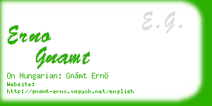 erno gnamt business card