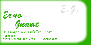 erno gnamt business card